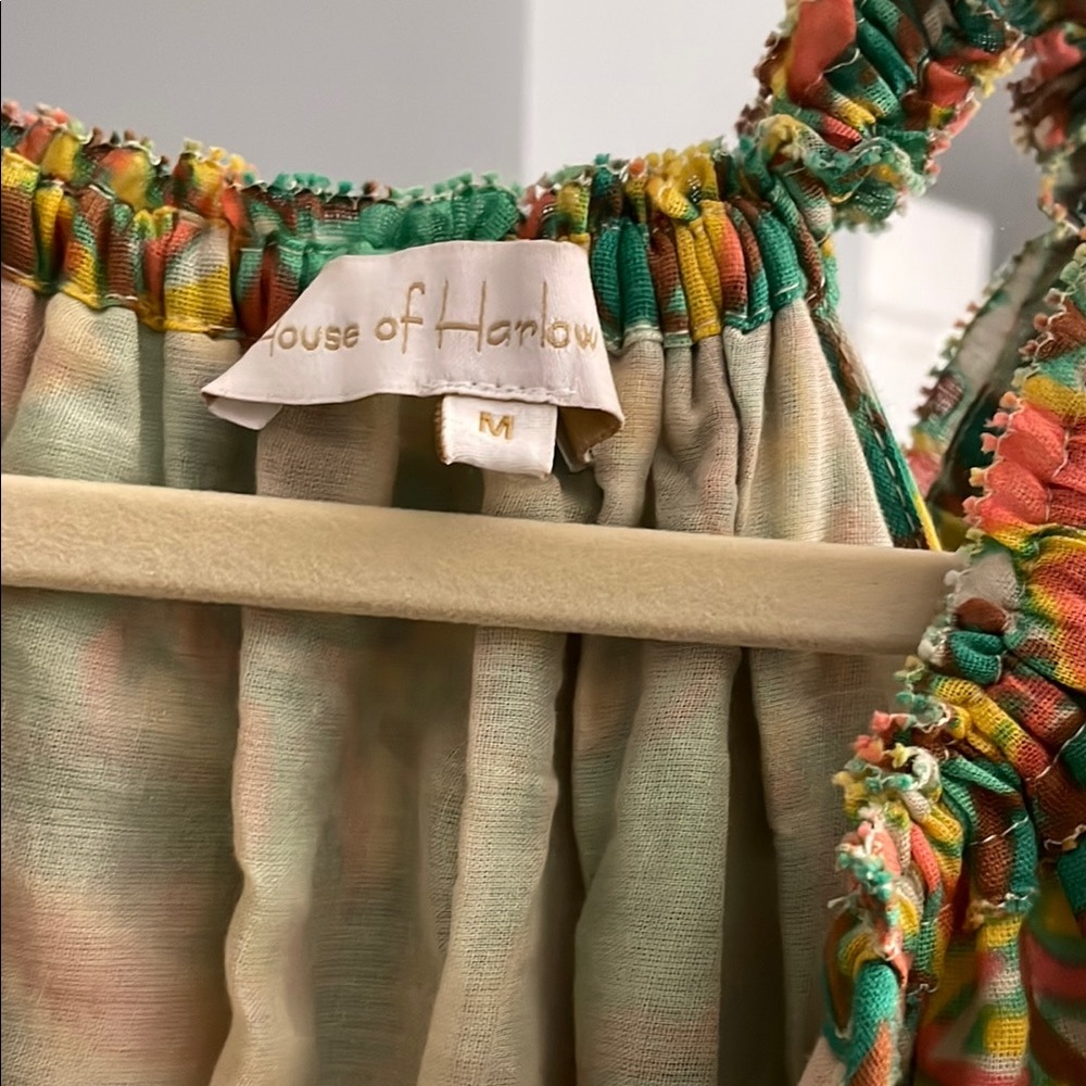 House of Harlow 1960 Green and Yellow Halter Sundress NEVER WORN, LOVE!! - Picture 3 of 8